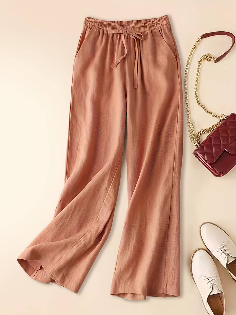Cherry | Relaxed Drawstring Linen Trousers