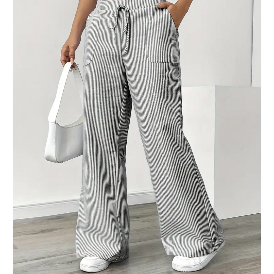 Amber | Striped Trouser With Pockets