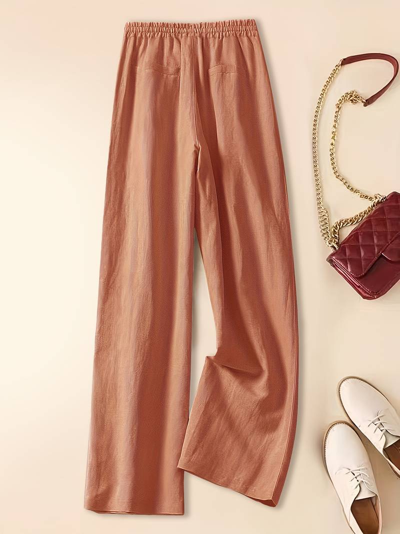 Cherry | Relaxed Drawstring Linen Trousers