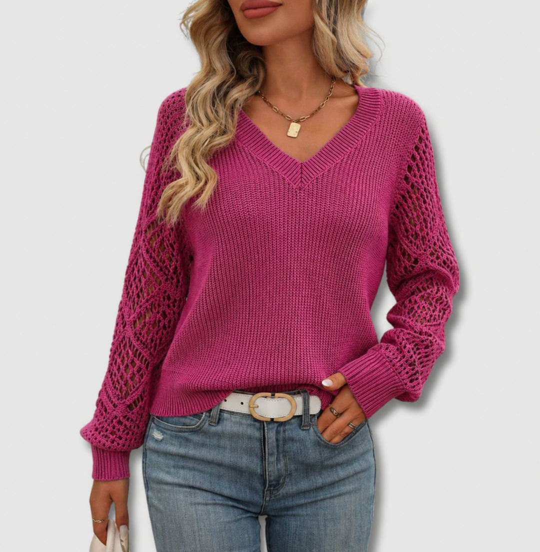 Jade | Elegant V-Neck Jumper