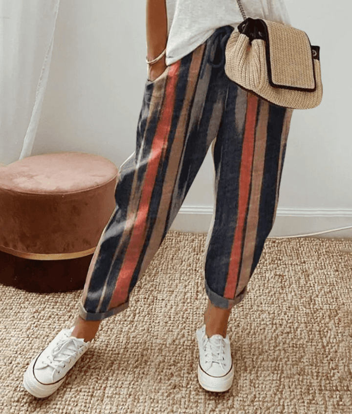 Elle | Flattering Fit &amp; Comfort Waistband Trouser With Print