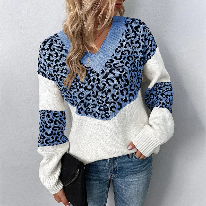 Gabriela | Elegant V-neck Jumper Leopard