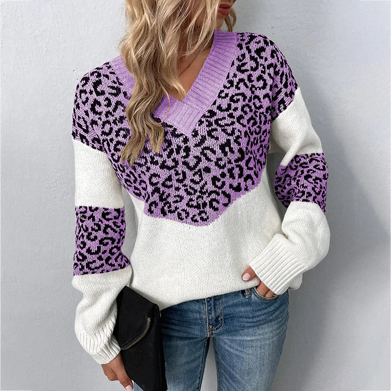 Gabriela | Elegant V-neck Jumper Leopard