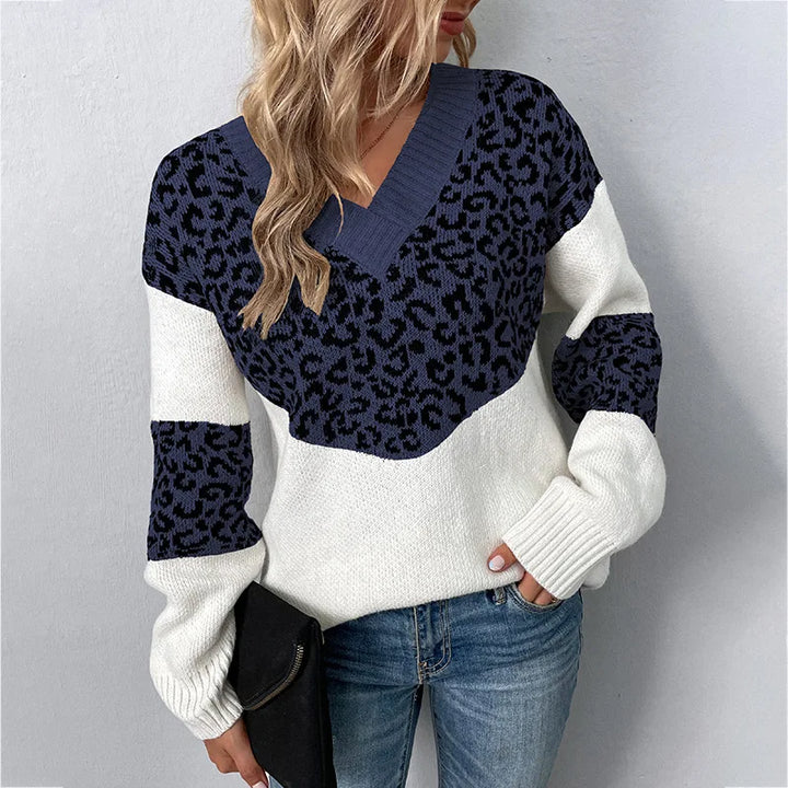 Gabriela | Elegant V-neck Jumper Leopard