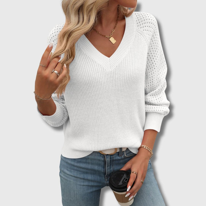 Jade | Elegant V-Neck Jumper