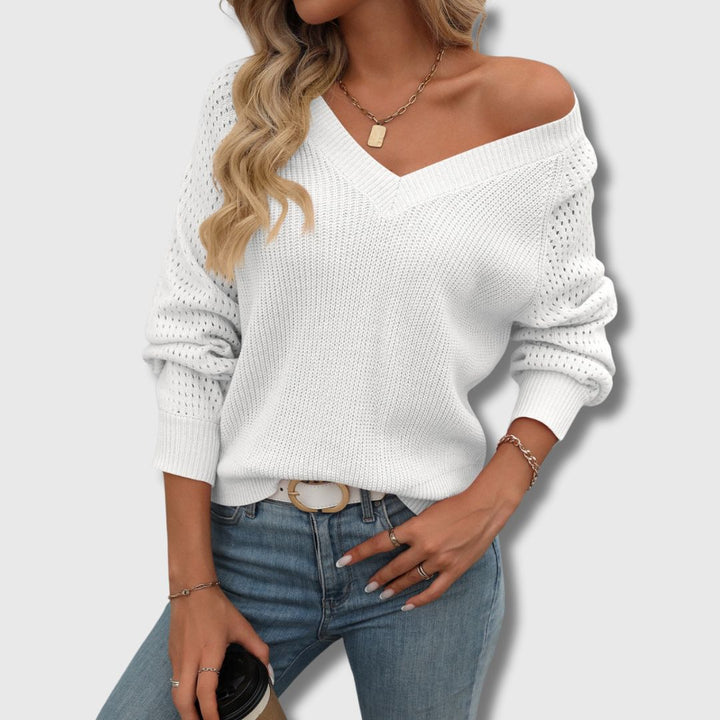 Jade | Elegant V-Neck Jumper