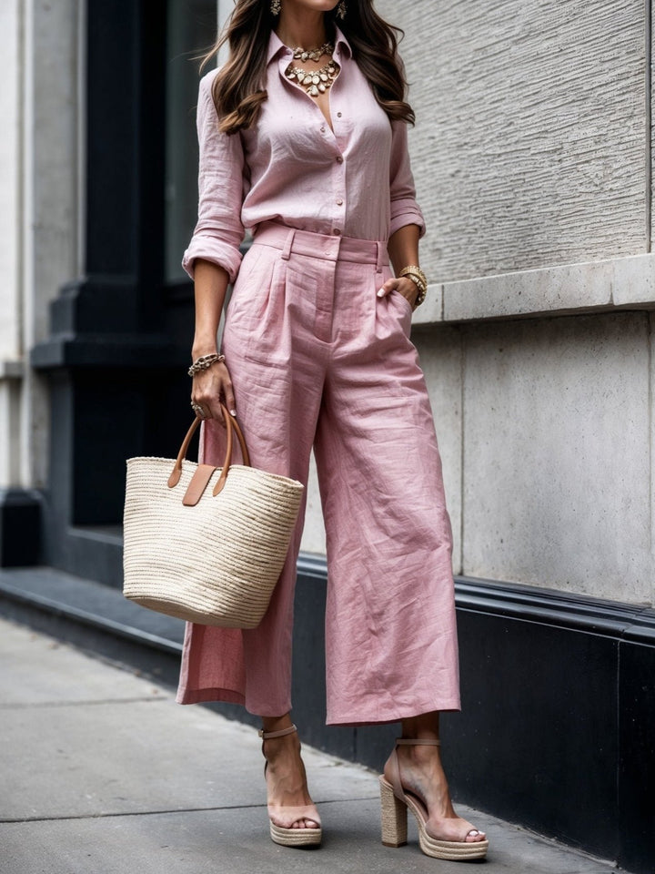 Kayla | Capri Trousers and Loose Shirt Set