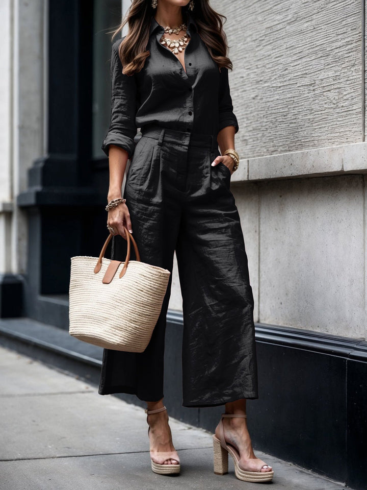Kayla | Capri Trousers and Loose Shirt Set