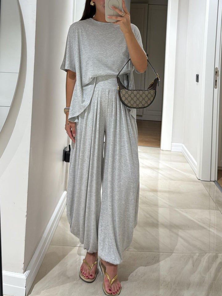 Leanne | Casual Top &amp; Wide-Leg Trousers Set