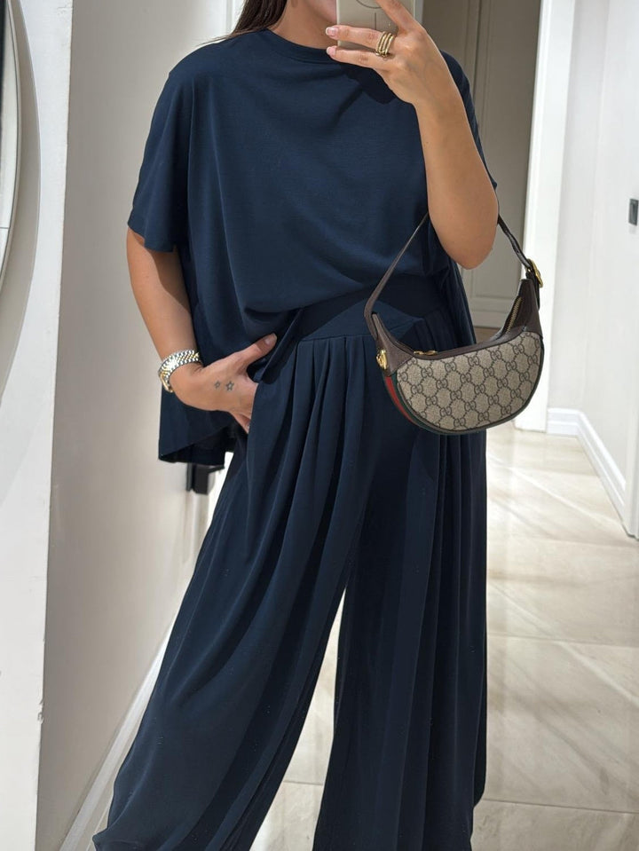 Leanne | Casual Top &amp; Wide-Leg Trousers Set