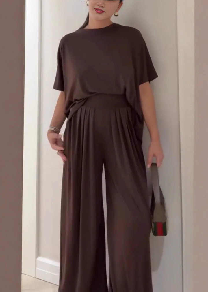 Leanne | Casual Top &amp; Wide-Leg Trousers Set