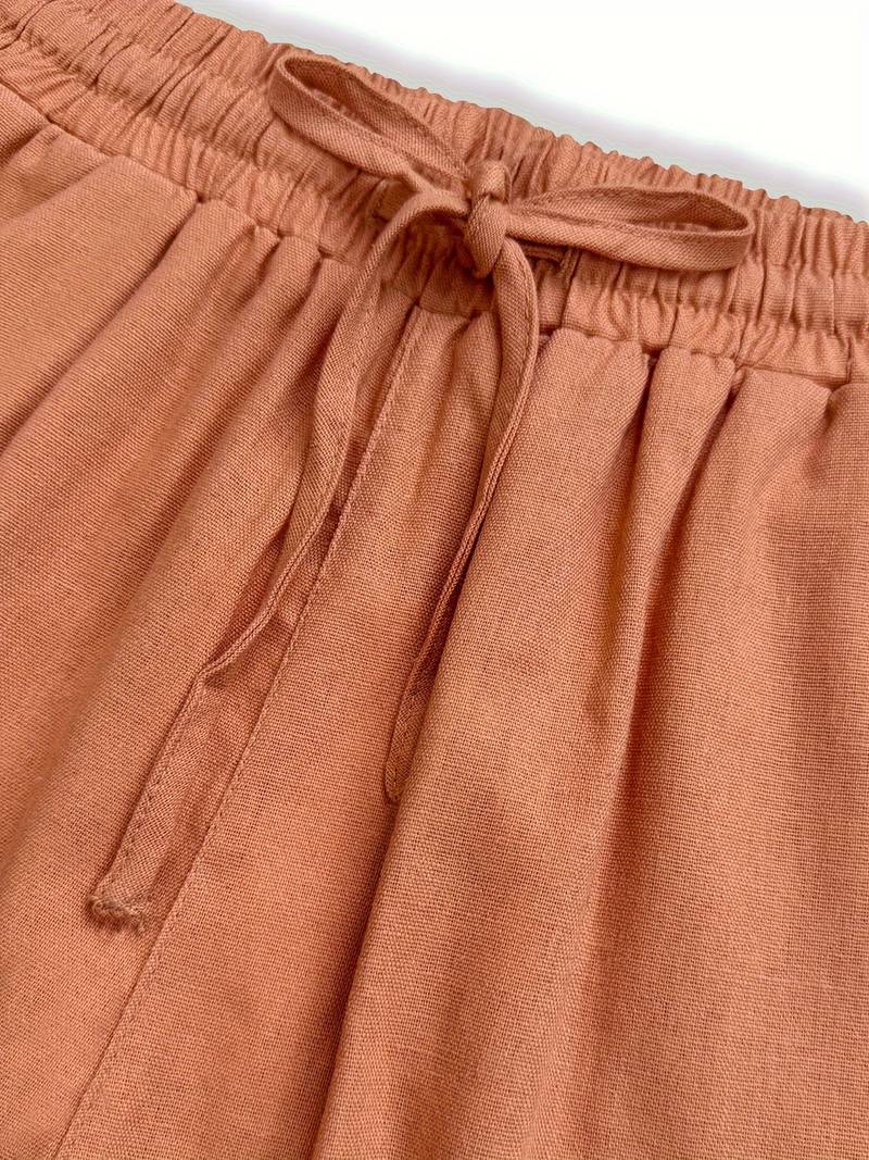 Cherry | Relaxed Drawstring Linen Trousers